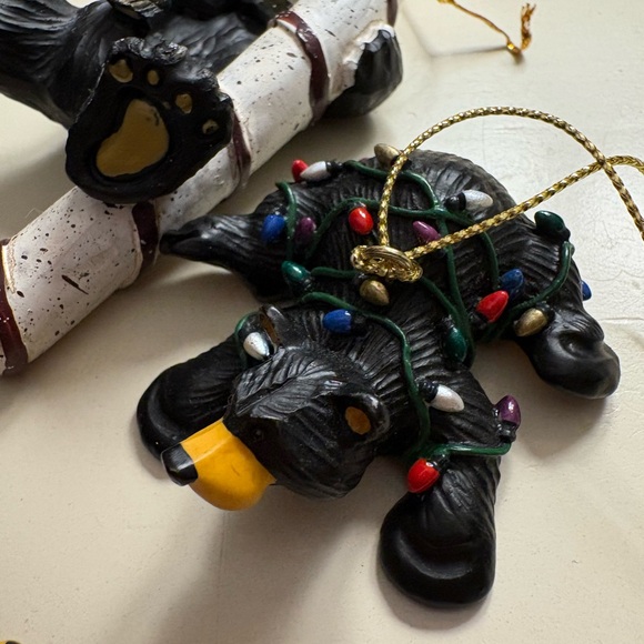 Black Bear Christmas Ornaments LOT set of 5 - Picture 5 of 11